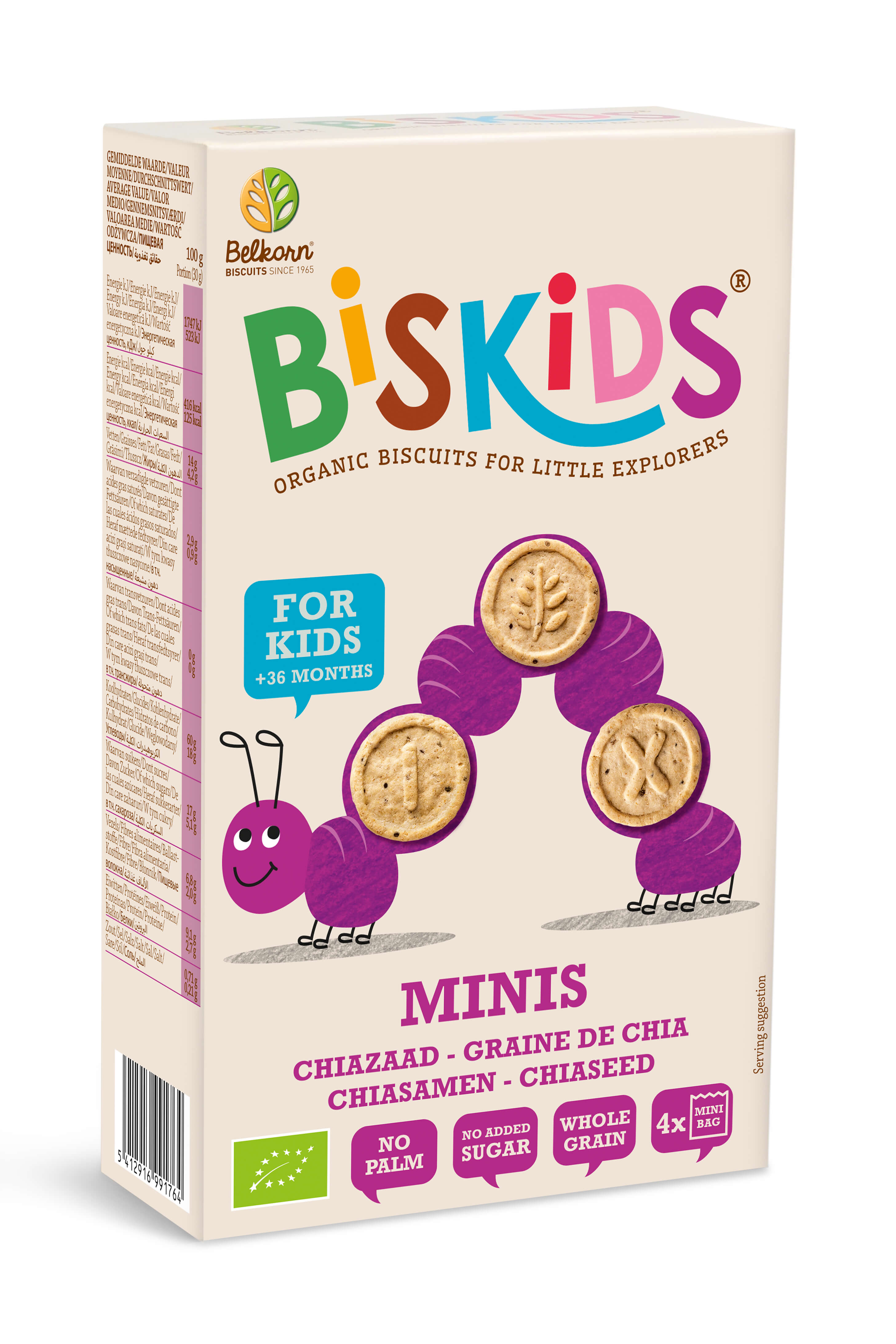 Biskids Mini's koekjes met chiazaad z.s. bio 120g
